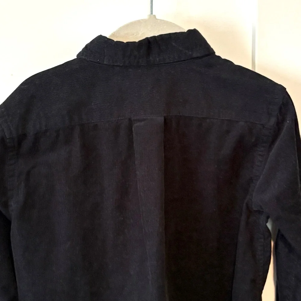 Ralph Lauren Boy's Black Cotton Corduroy Long Sleeved Button Front Shirt Size 5